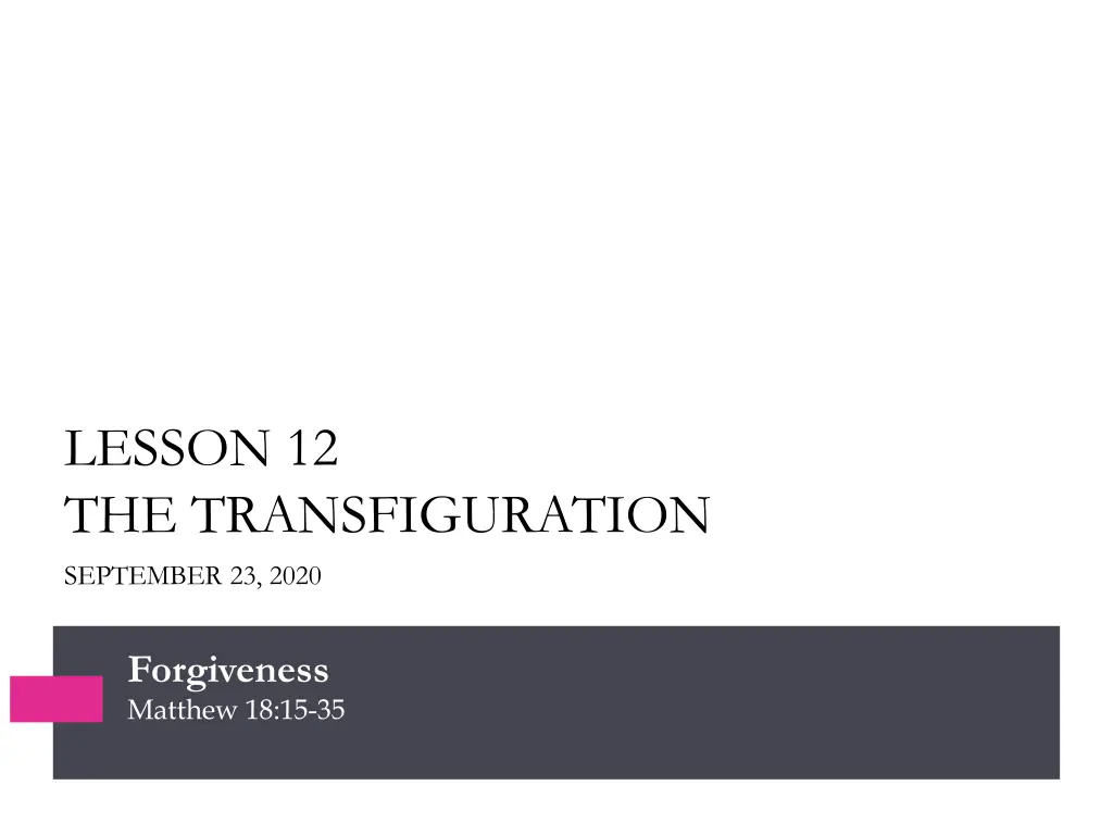 lesson 12 the transfiguration september 23 2020