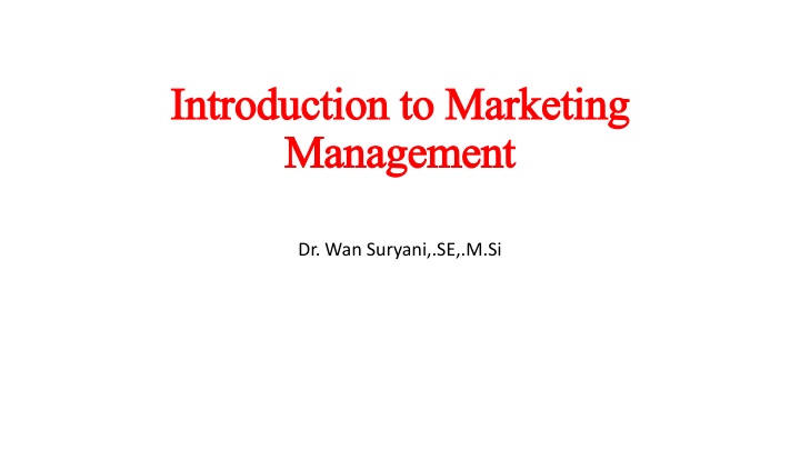 introduction to marketing introduction