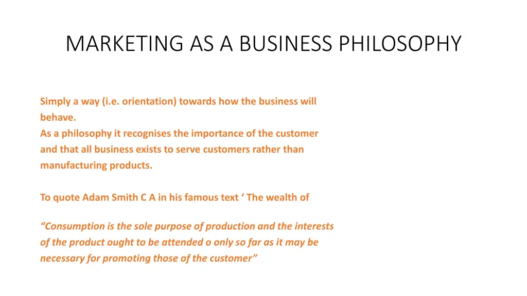 marketing as a business philosophy