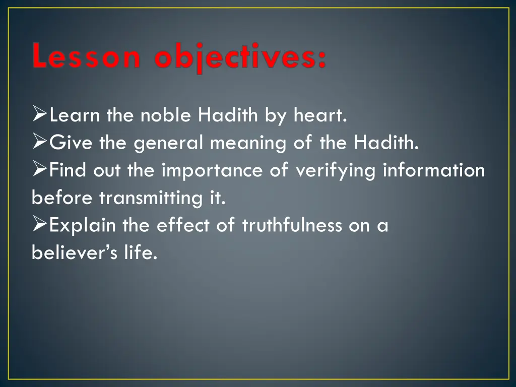 lesson objectives