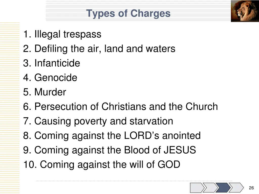 types of charges