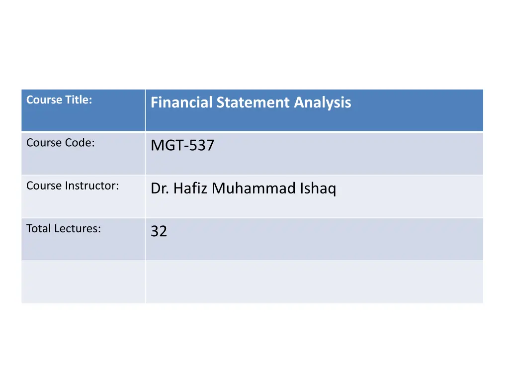 course title