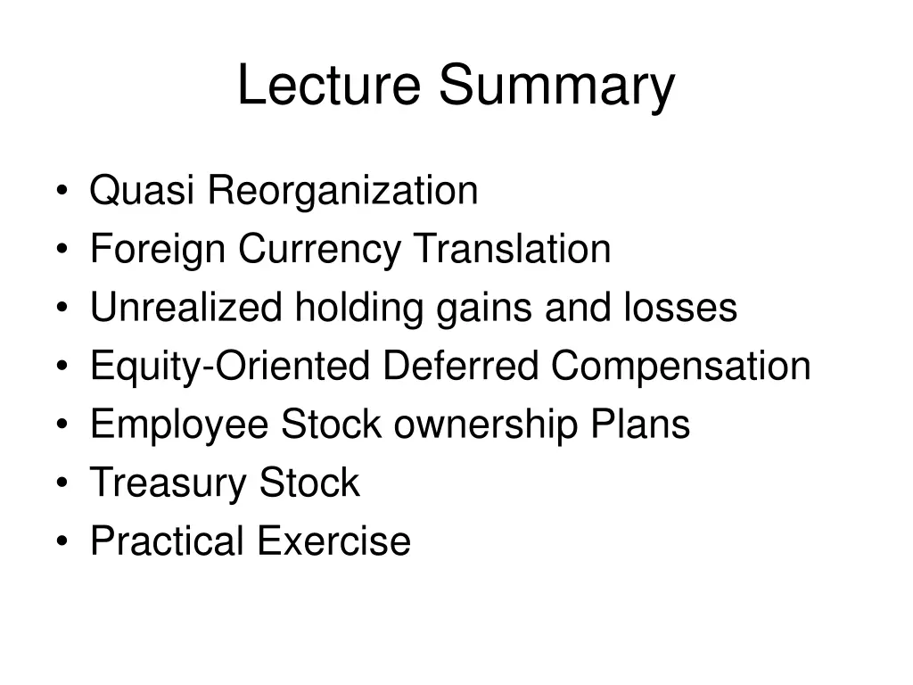 lecture summary