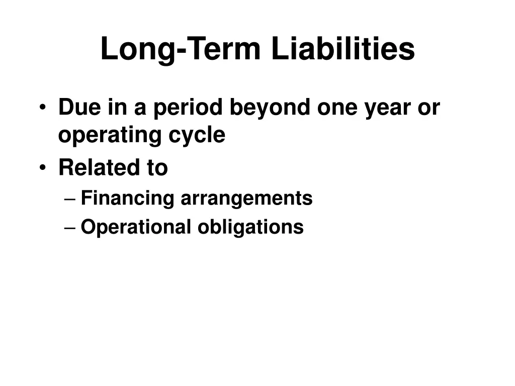 long term liabilities