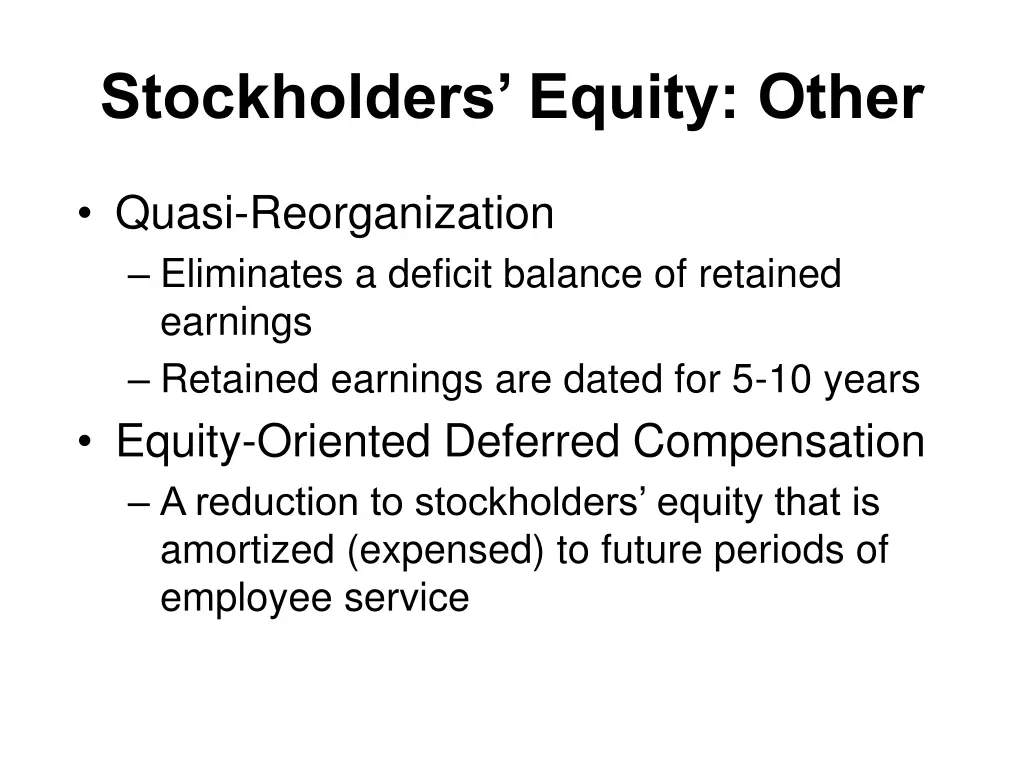 stockholders equity other