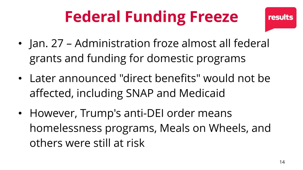 federal funding freeze
