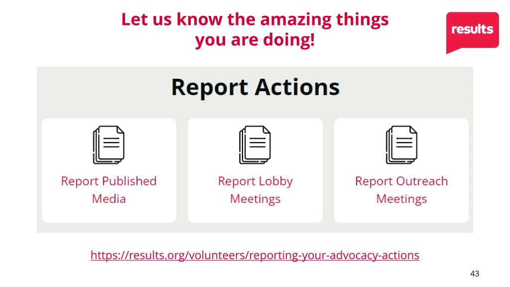 let us know the amazing things you are doing