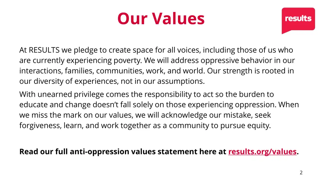 our values