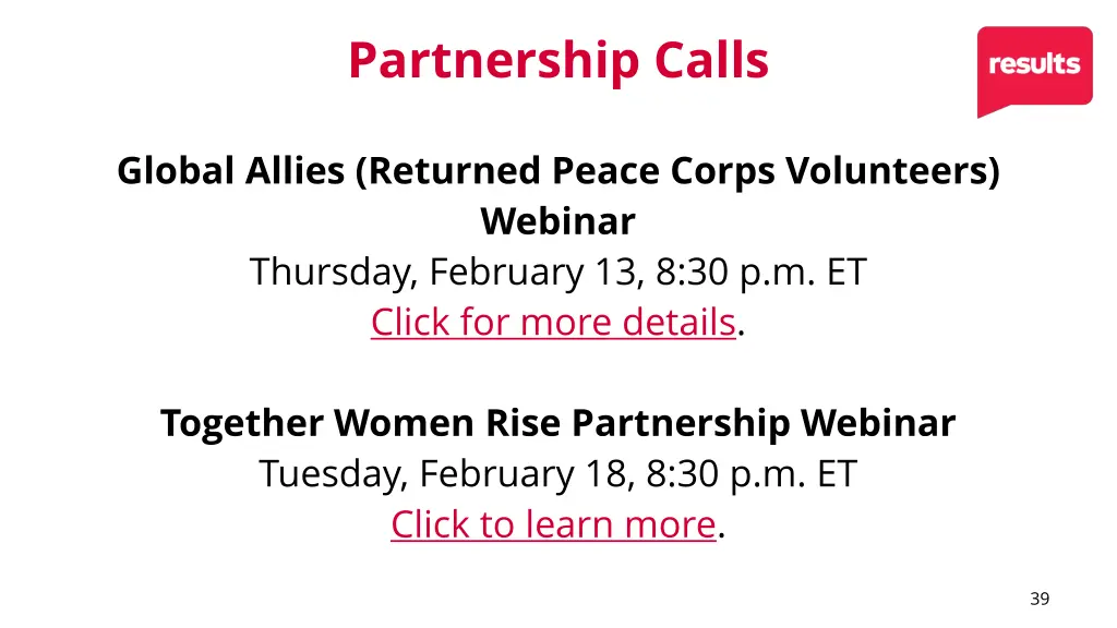 partnership calls