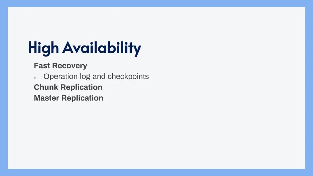 high availability high availability