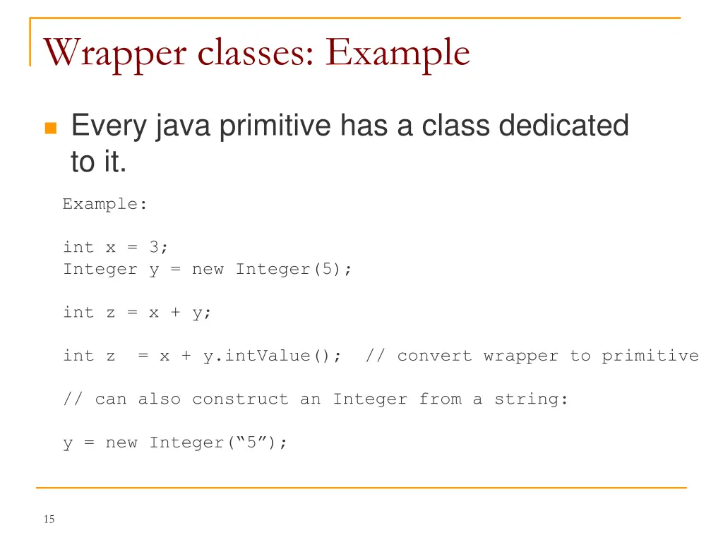 wrapper classes example