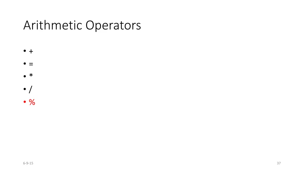 arithmetic operators