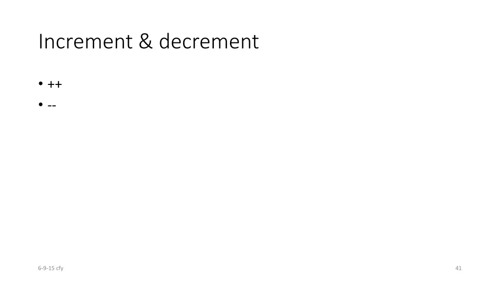 increment decrement