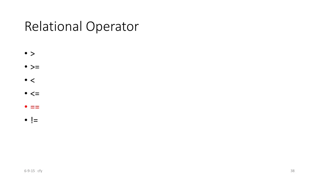 relational operator