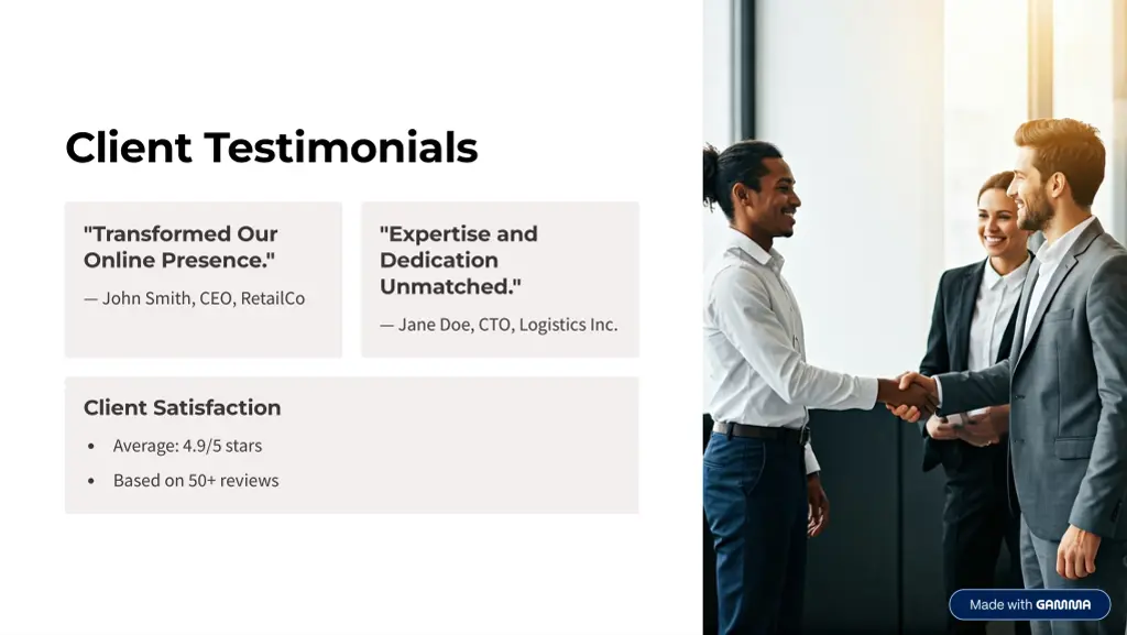 client testimonials