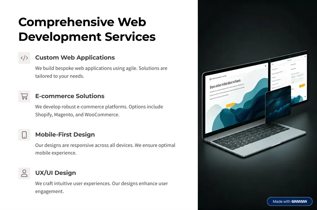 comprehensive web development services