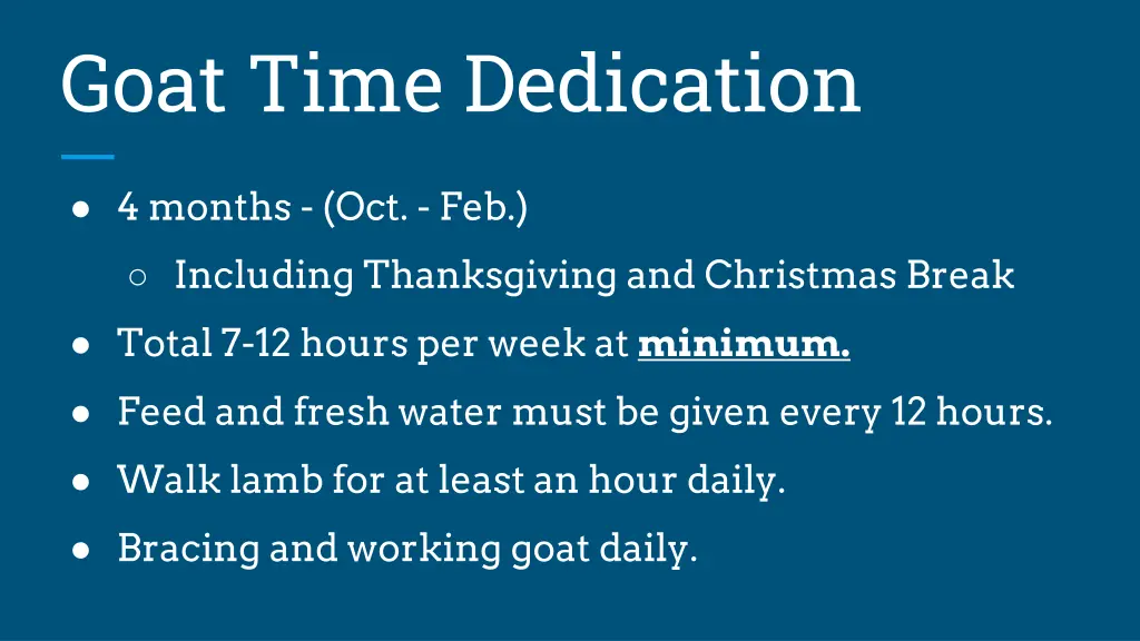 goat time dedication