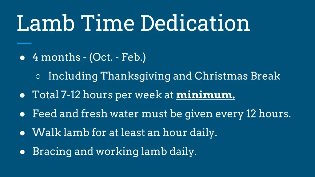 lamb time dedication