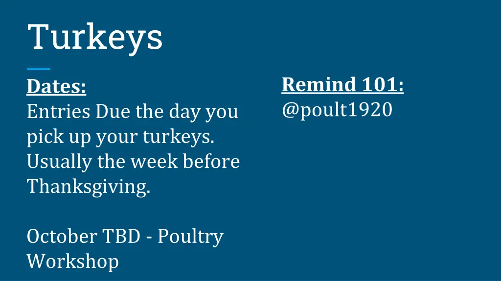 turkeys