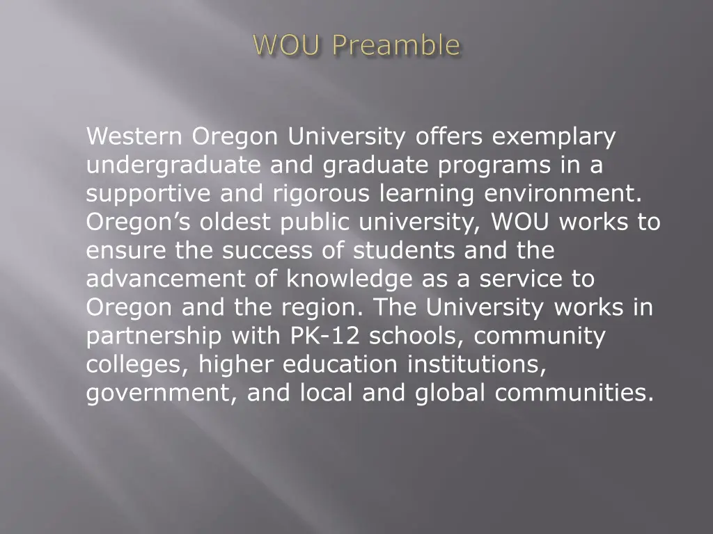 western oregon university offers exemplary