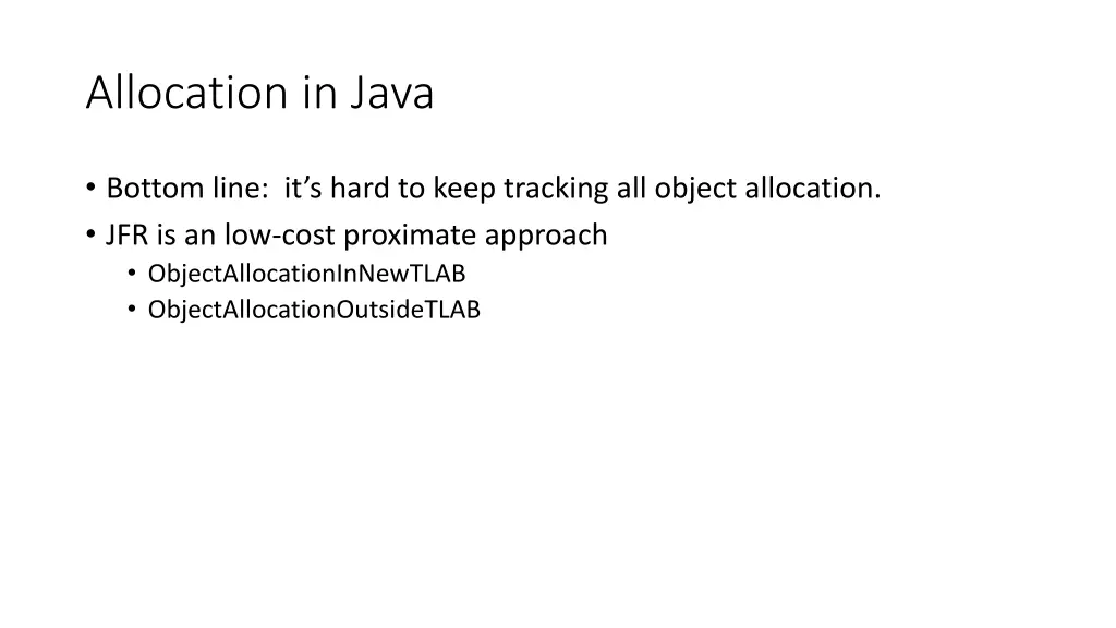 allocation in java 1