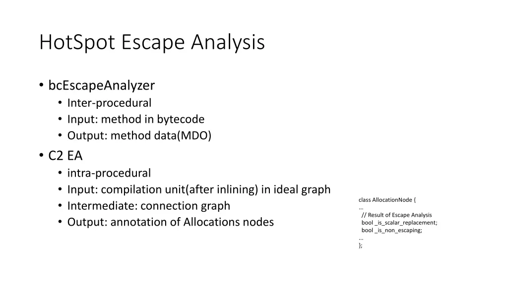 hotspot escape analysis