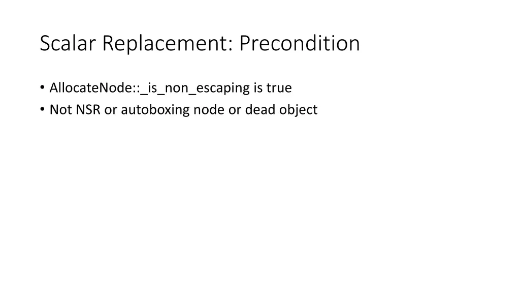 scalar replacement precondition