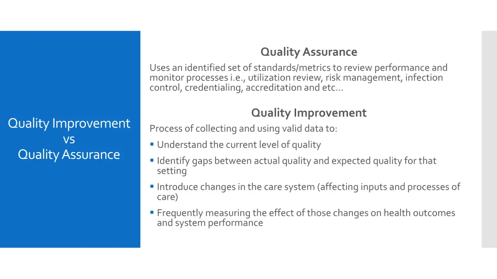 quality assurance
