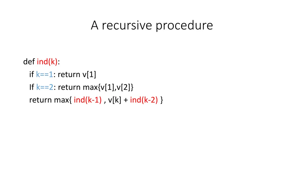 a recursive procedure