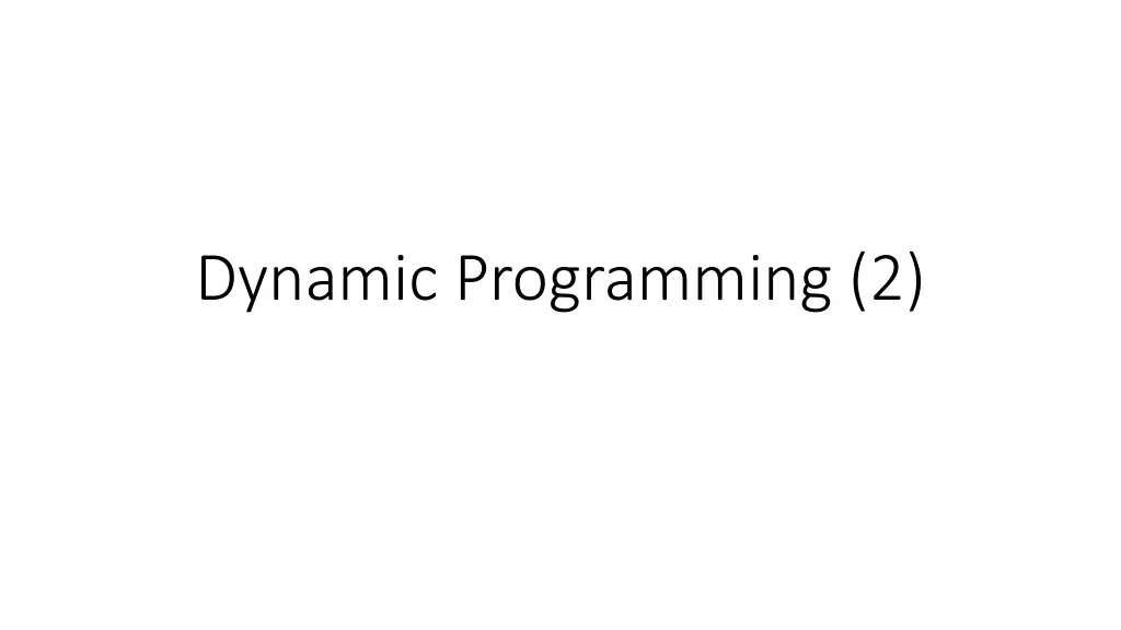 dynamic programming 2