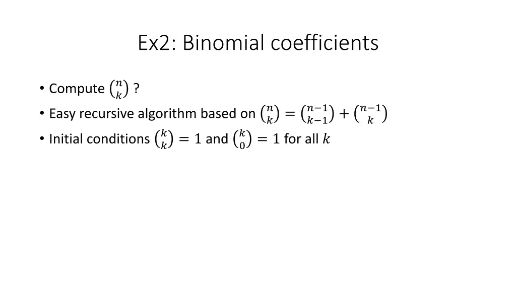 ex2 binomial coefficients