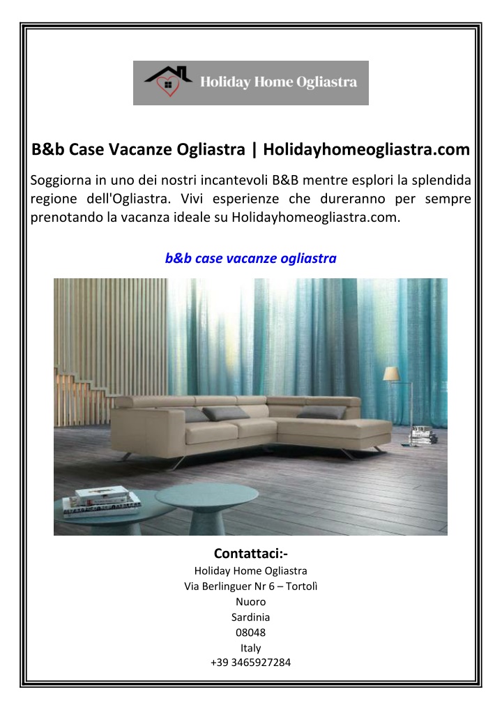 b b case vacanze ogliastra holidayhomeogliastra