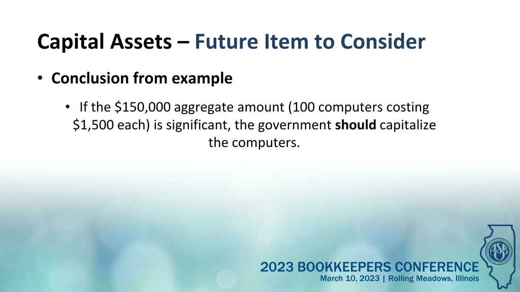 capital assets future item to consider 4