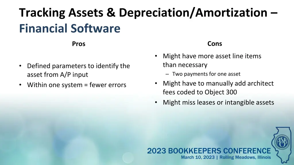 tracking assets depreciation amortization 1