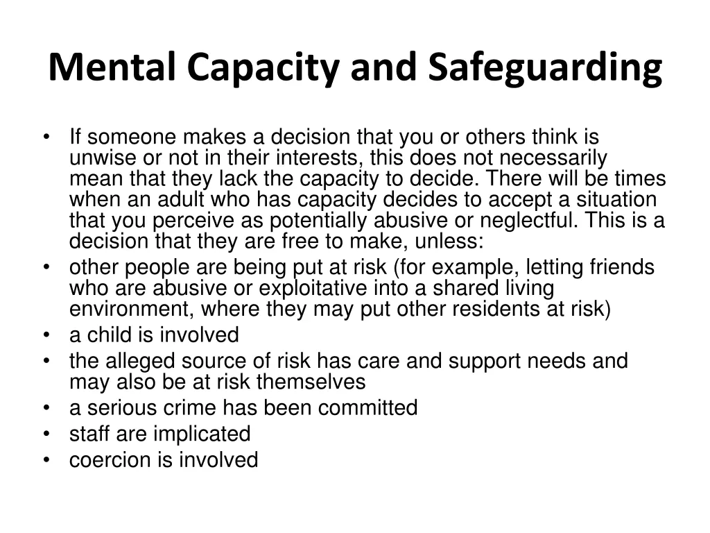 mental capacity and safeguarding