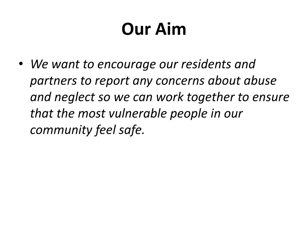 our aim