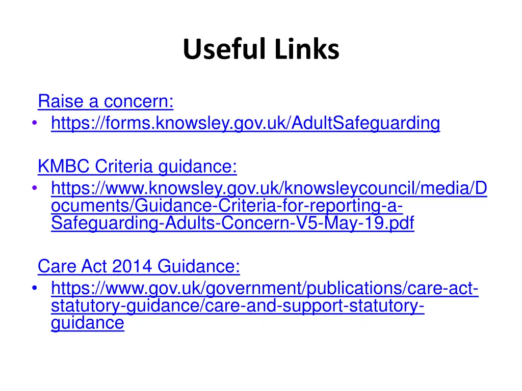 useful links