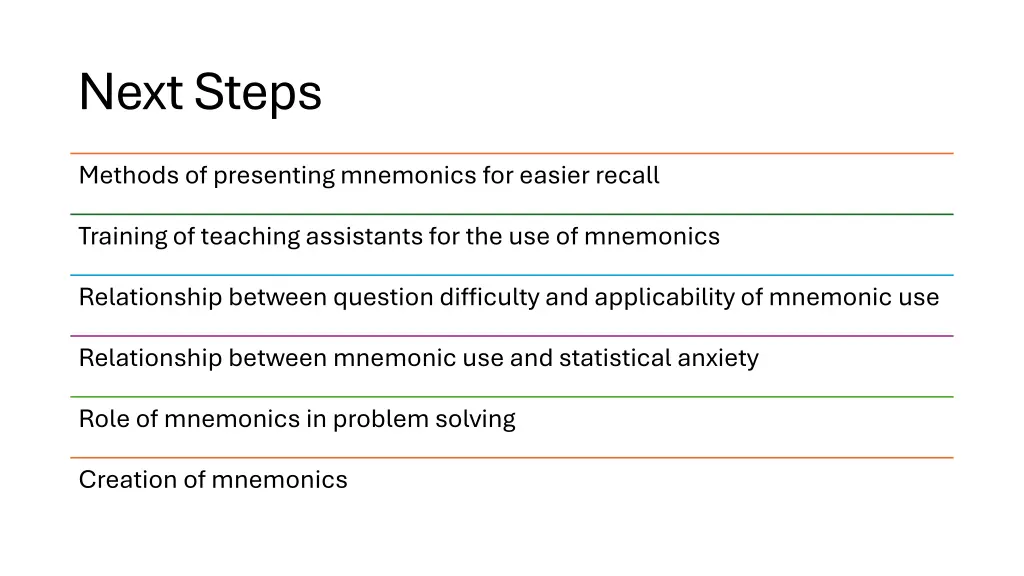 next steps