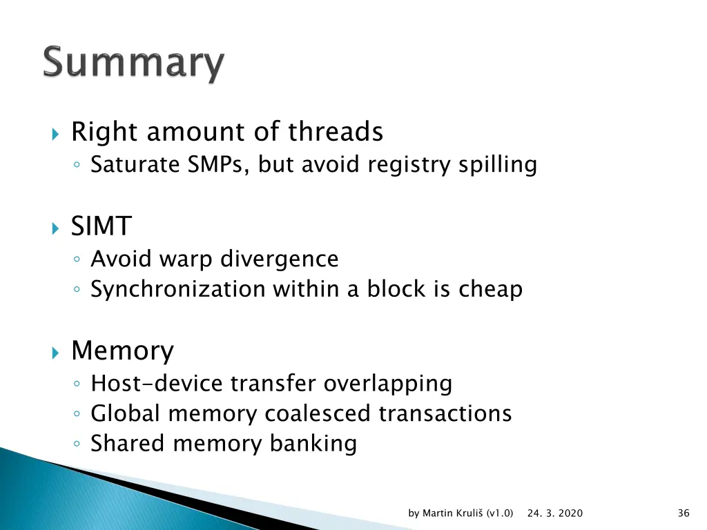 right amount of threads saturate smps but avoid
