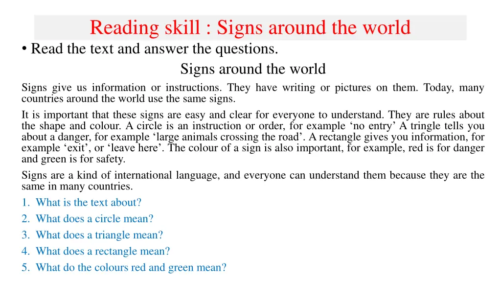 reading skill signs around the world read