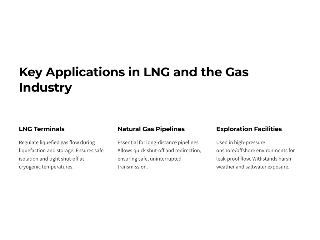 key applications in lng and the gas industry