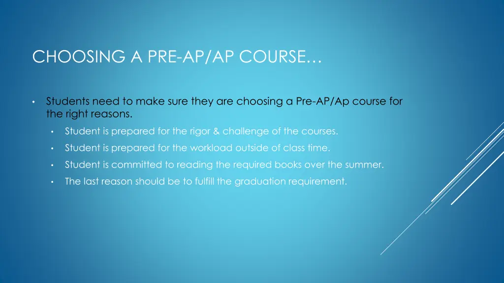 choosing a pre ap ap course