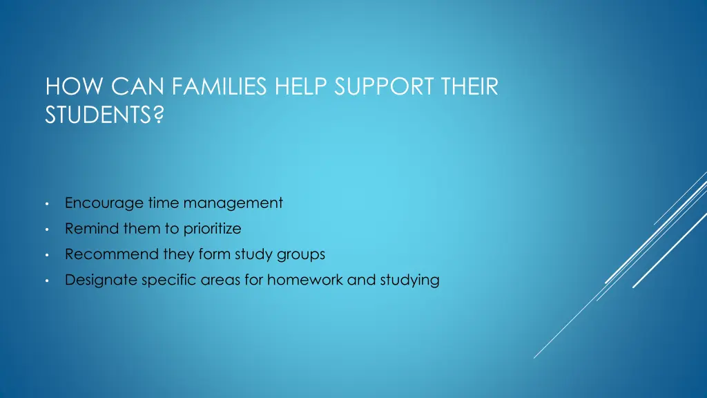 how can families help support their students