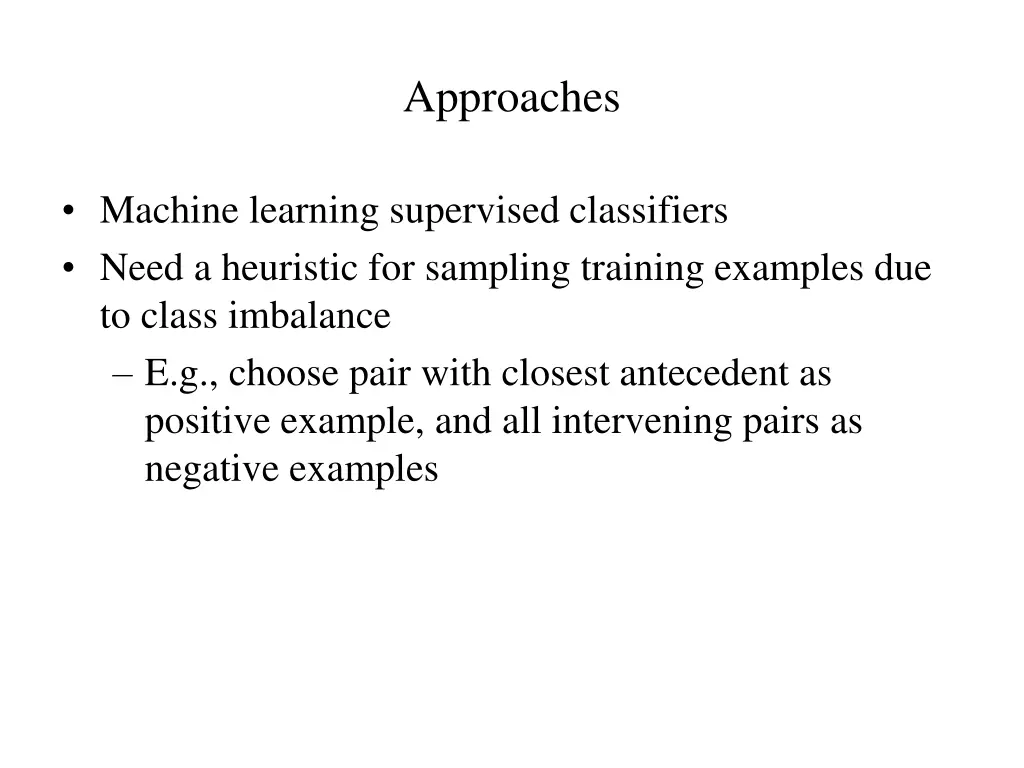approaches