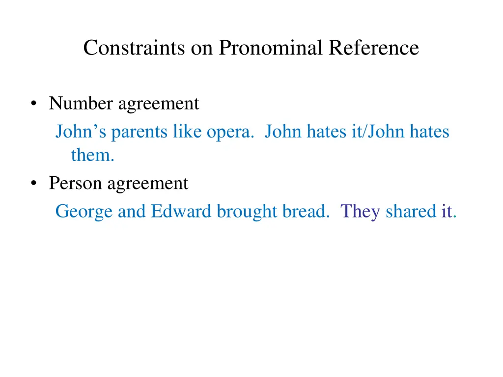 constraints on pronominal reference