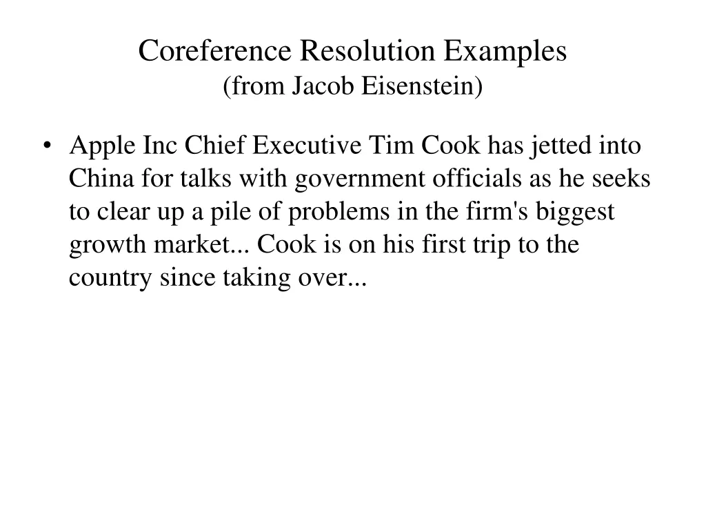 coreference resolution examples from jacob