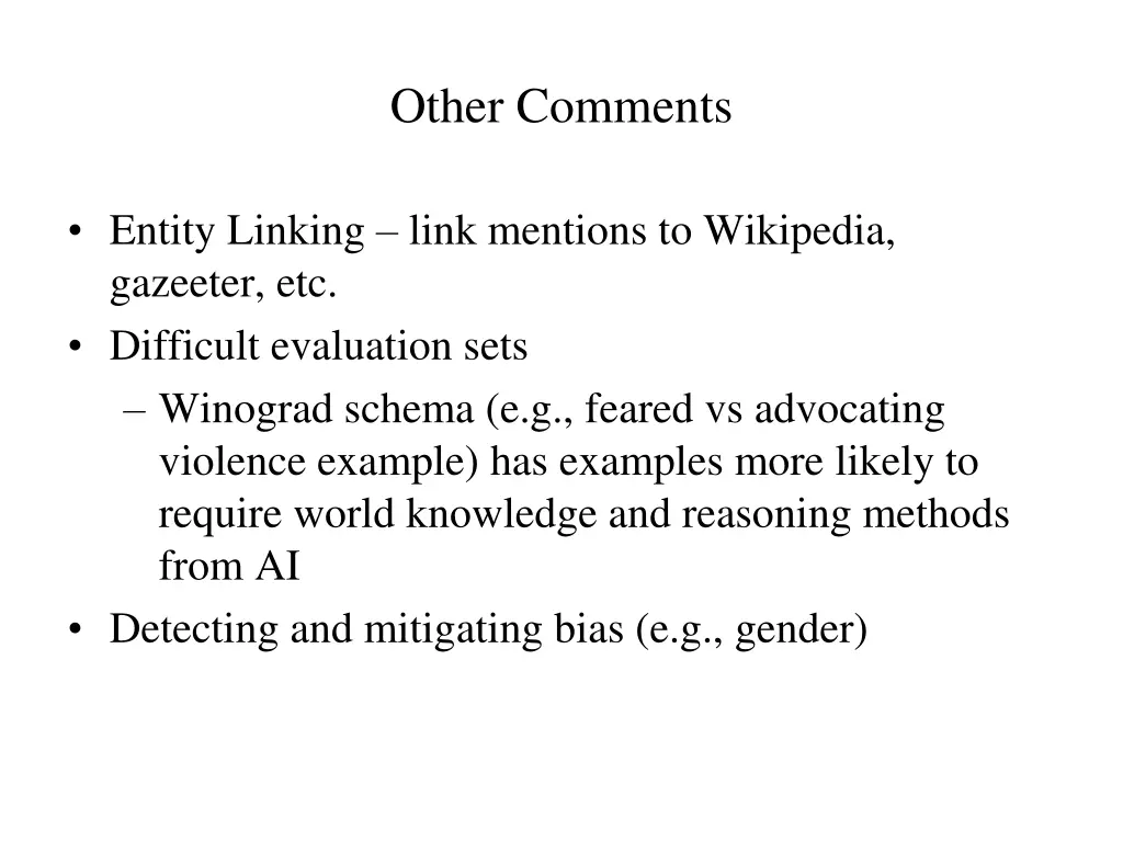 other comments