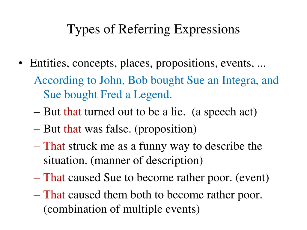 types of referring expressions