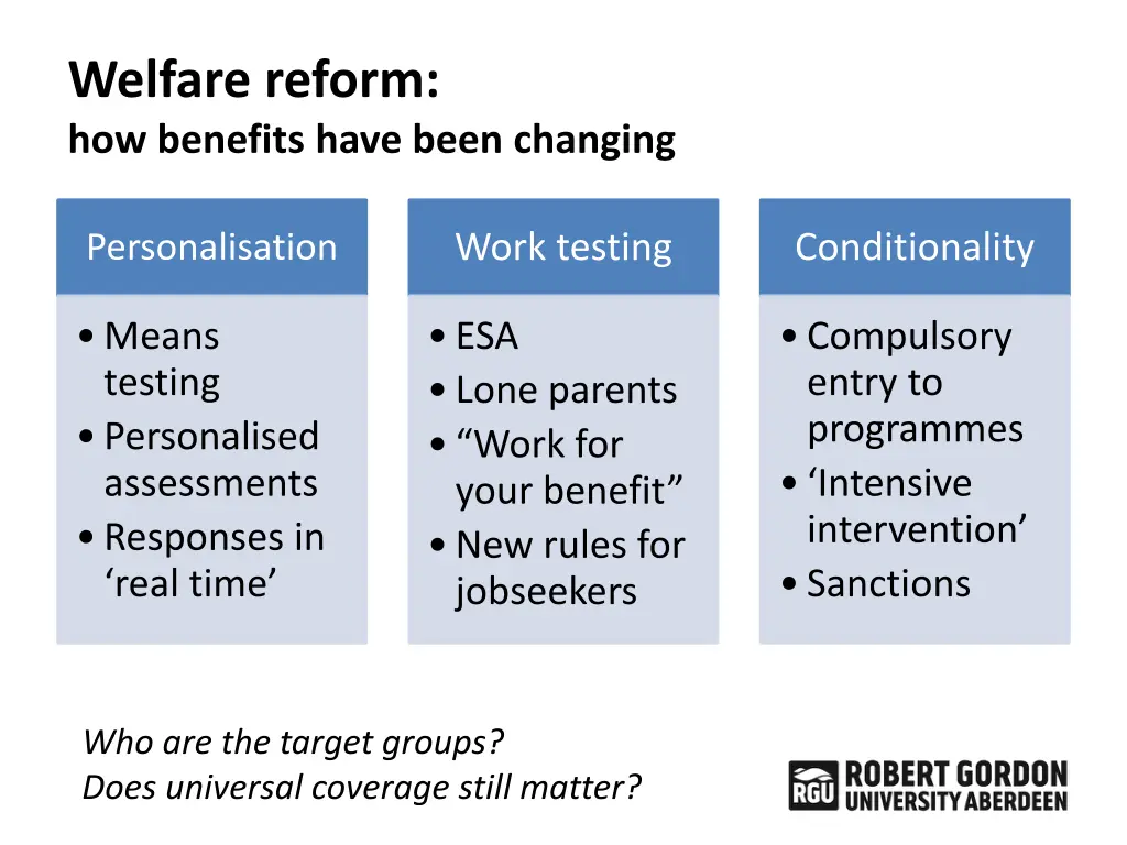 welfare reform how benefits have been changing