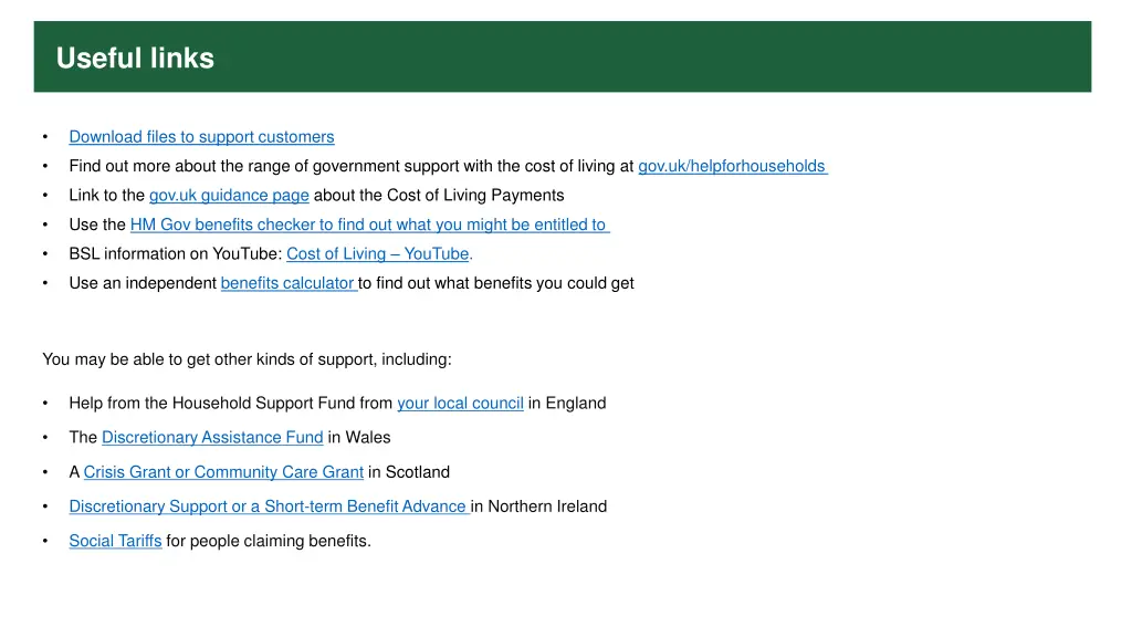 useful links